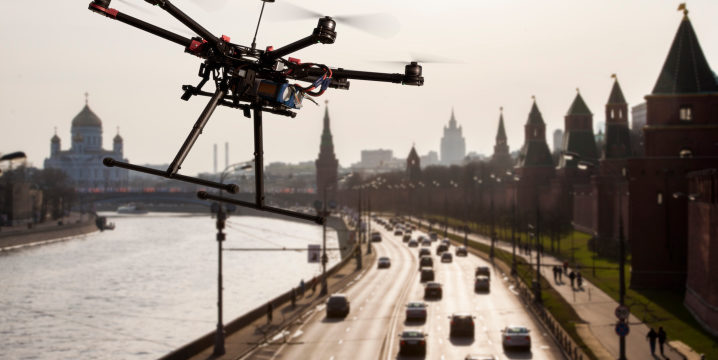 Monitoring traffic with drones
